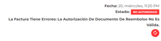 Error de reembolso