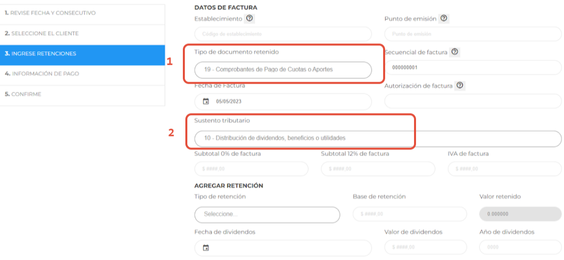 Retencion por dividendos