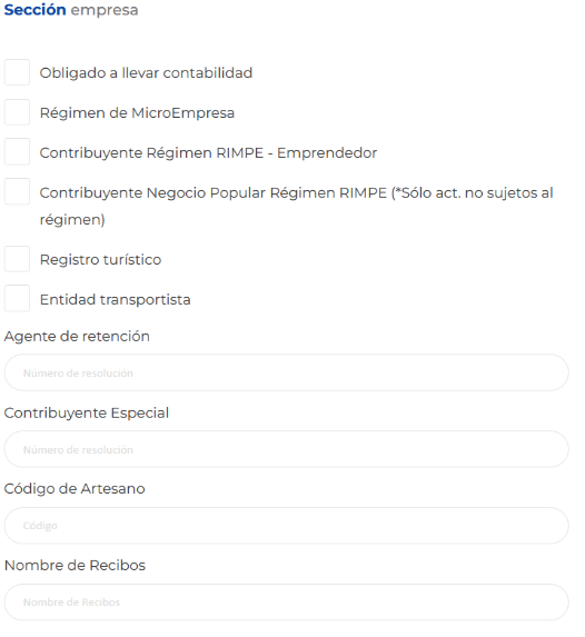 seccion empresa TF